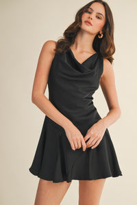 DRAPE NECK DRESS
