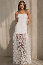 Load image into Gallery viewer, STRAPLESS 3D TEXTURED DRESS
