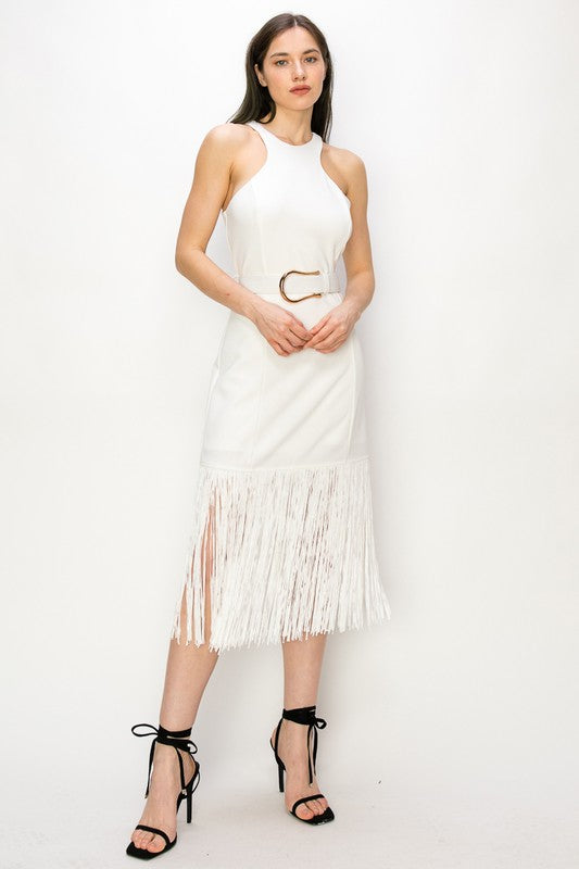 **SALE** FRINGES MIDI DRESS