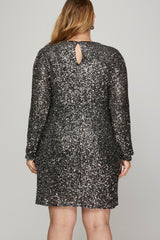 Sequins Long Sleeve Dress