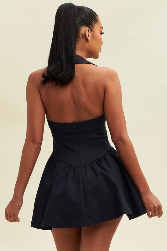 MINI CORSET HALTER DRESS