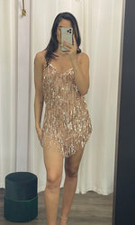 Load image into Gallery viewer, **SALE** Sequins Fringes Mini Dress
