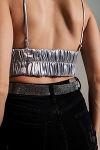 **SALE** Silver Crop Top