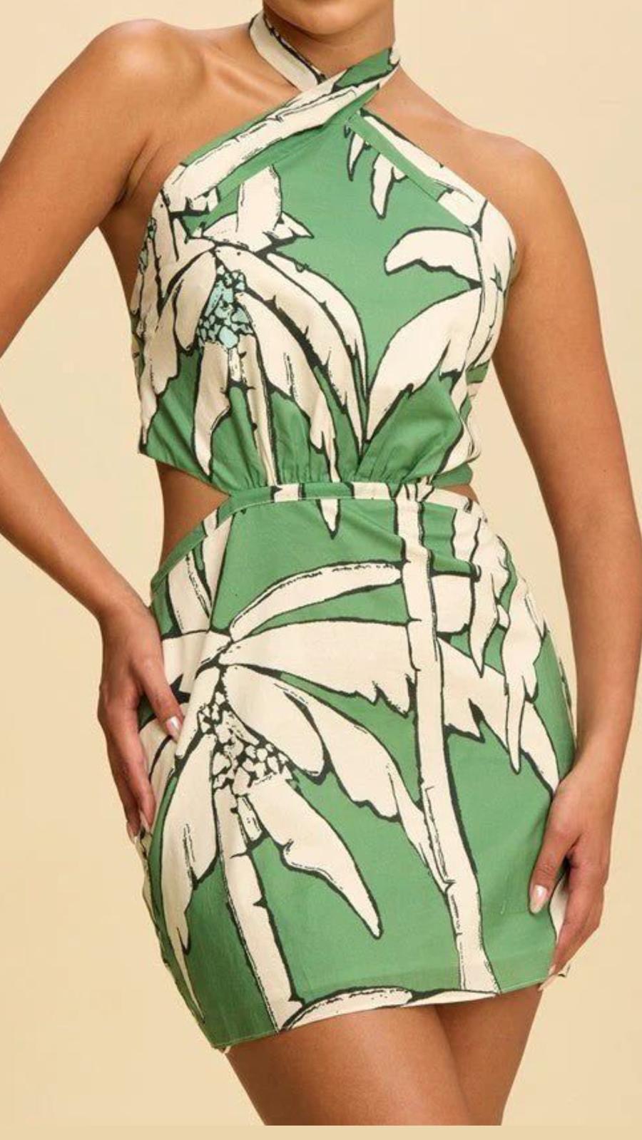 Palms Printed Mini Dress