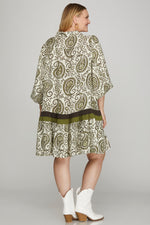 Load image into Gallery viewer, Olive Paisley Dress
