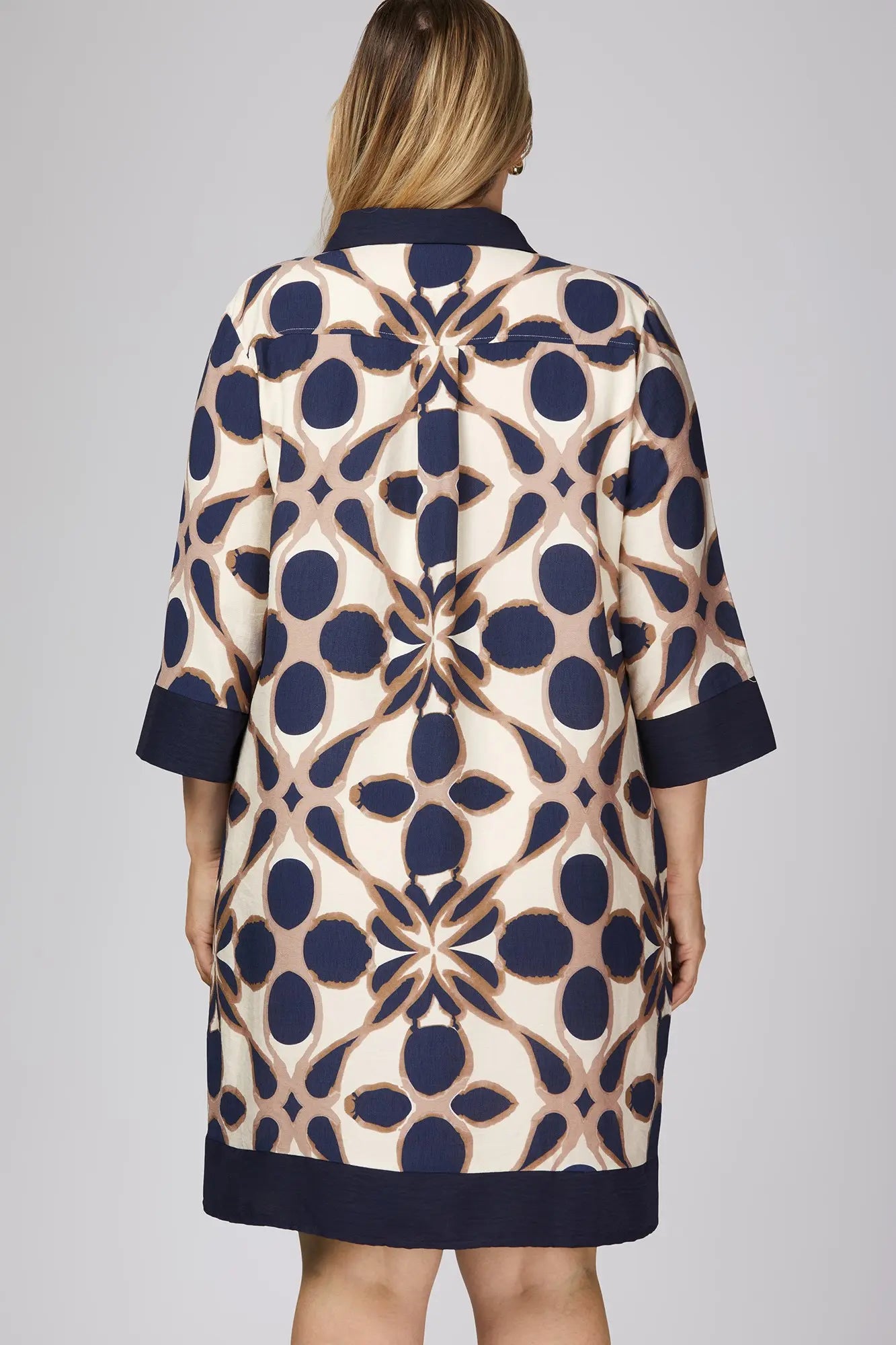 Navy Printed Dress