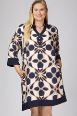 Navy Printed Dress
