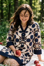 Load image into Gallery viewer, Navy Printed Dress
