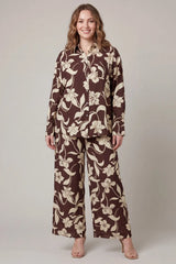 Brown Floral Printed Set