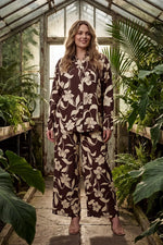 Load image into Gallery viewer, Brown Floral Printed Set
