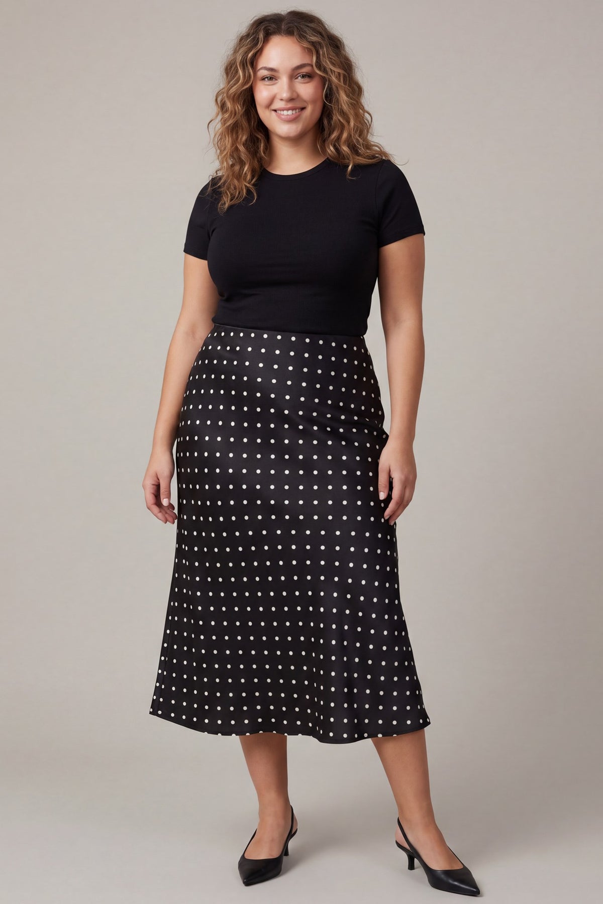 Polka Dots Midi Skirt