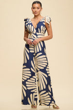 Load image into Gallery viewer, PALMS TIE SHOULDER JUMPSUIT

