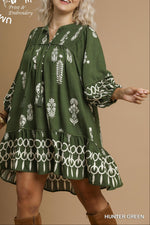 Load image into Gallery viewer, H.GREEN PRINTED TUNIC DRESS

