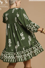 Load image into Gallery viewer, H.GREEN PRINTED TUNIC DRESS
