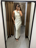 Load image into Gallery viewer, Ivory Satin Long Dress
