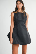 Load image into Gallery viewer, SATIN BACK BOW MINI DRESS
