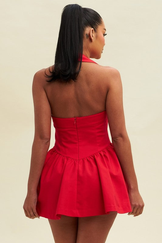MINI CORSET HALTER DRESS