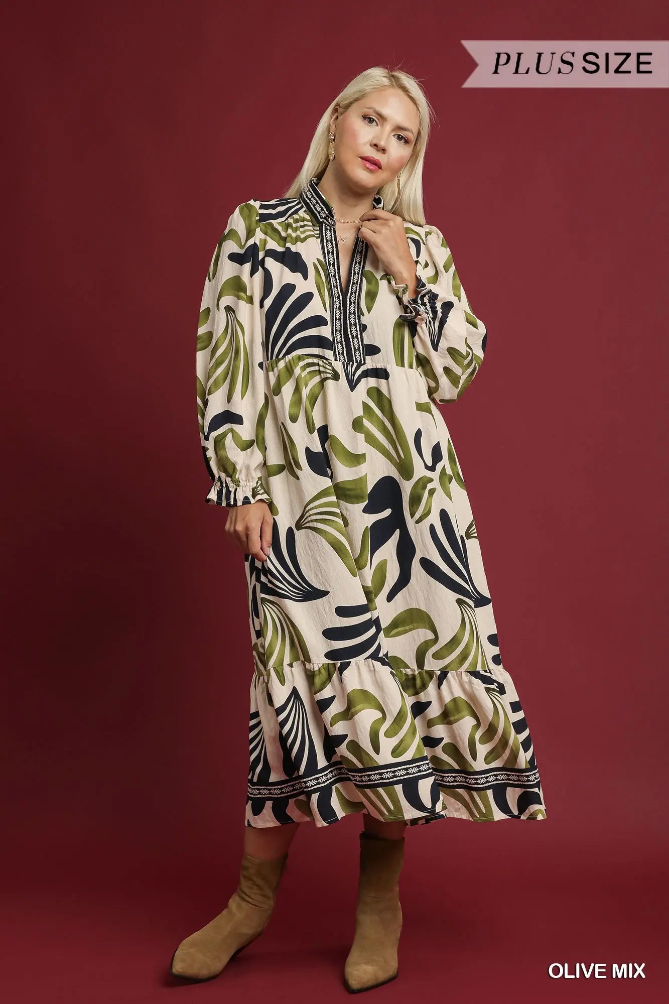 Printed Midi Dress
