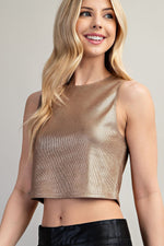 Load image into Gallery viewer, **SALE** METALLIC KNIT CROP TOP
