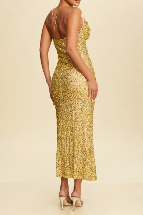 SEQUINS MIDI DRESS