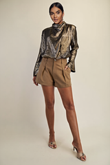 **SALE** HIGH-NECK LONG SLEEVE SHIRT
