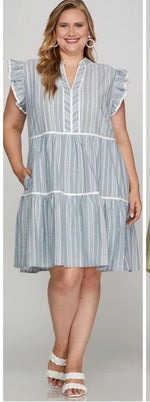 Load image into Gallery viewer, #SALE# 10 Blue Tunic Dress
