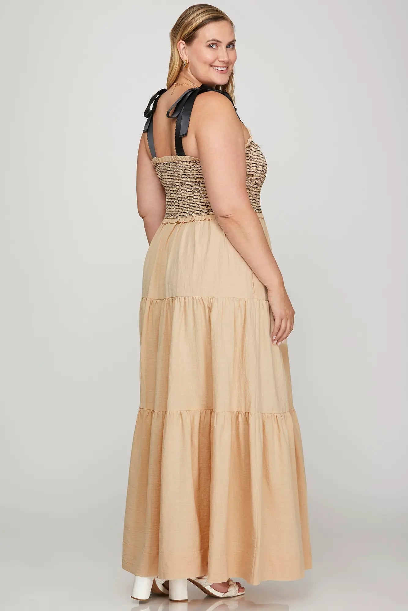#1 Satin Tie Detail Midi Dress