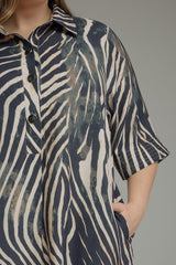 Zebra Printed Midi Dress