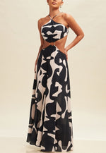 Load image into Gallery viewer, LINEN CUT-OUT MAXI DRESS
