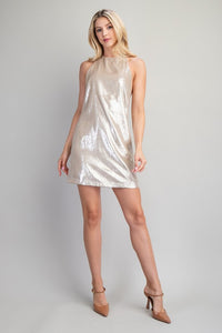 Champagne Mini Halter Dress