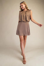Load image into Gallery viewer, SLEEVELESS ROUND NECK MINI DRESS
