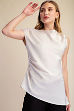 Load image into Gallery viewer, NECK ASYMMETRIC DRAPE TOP
