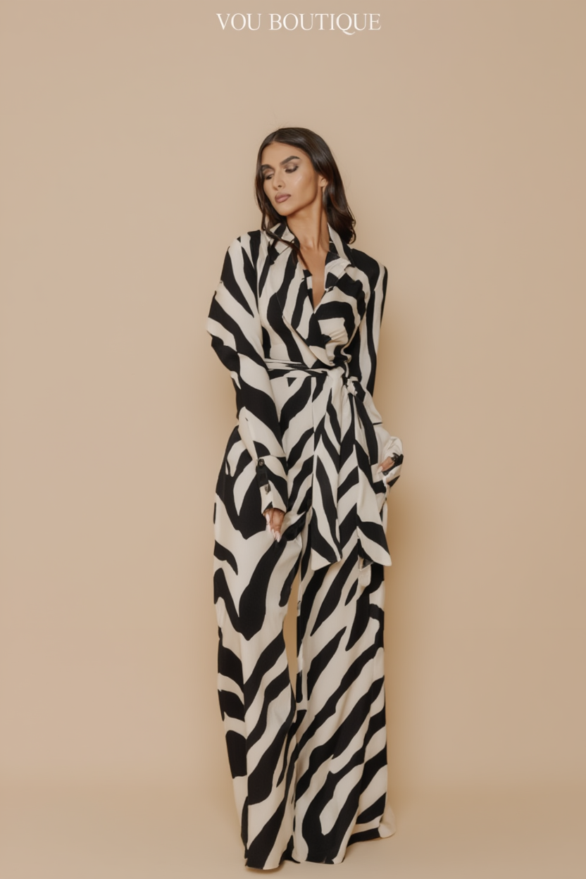 BLACK & CREAM JUMPSUIT