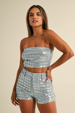 Load image into Gallery viewer, Denim Sequins Set
