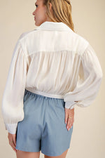 Load image into Gallery viewer, TIE FRONT COLLARED TOP
