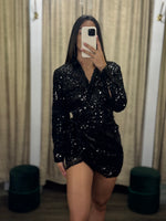 Load image into Gallery viewer, Black Sequins Dress
