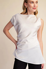 Load image into Gallery viewer, NECK ASYMMETRIC DRAPE TOP

