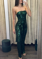 Load image into Gallery viewer, SEQUINS STRAPLESS JUMPSUIT
