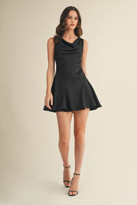 DRAPE NECK DRESS