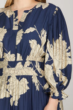 Load image into Gallery viewer, #14 Navy Printed Midi Dress
