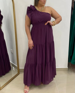 Plum One Shoulder Maxi Dress