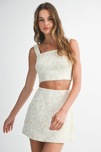 Ivory Sequin Details Set