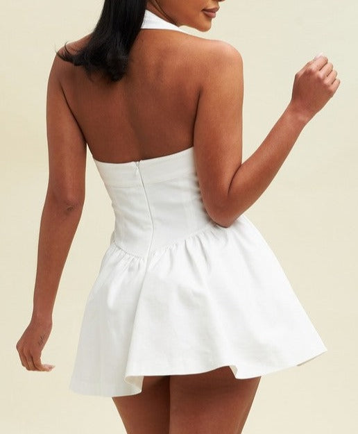 MINI CORSET HALTER DRESS