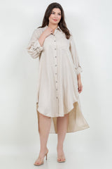#8 Beige Dots Details HI LO Dress