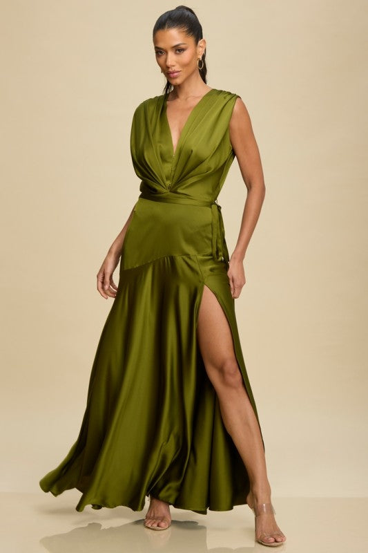 SATIN MAXI DRESS