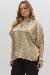 Gold Satin Oversized Top