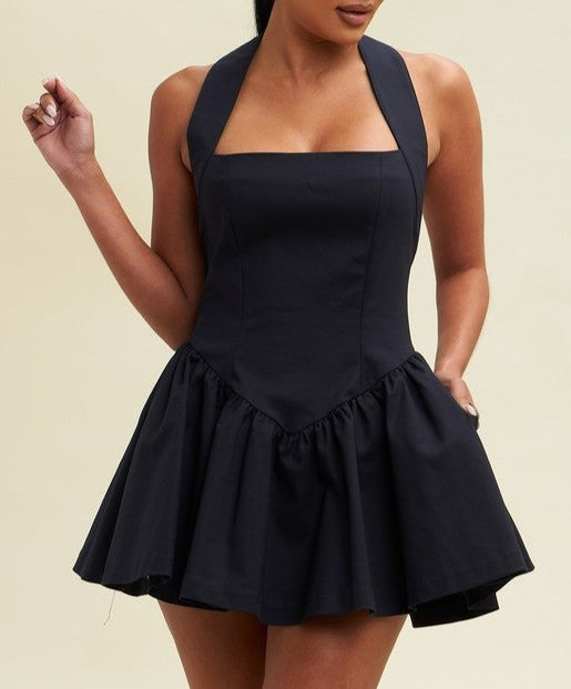 MINI CORSET HALTER DRESS