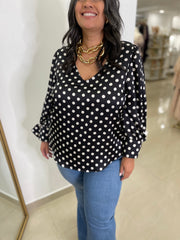 Satin Polka Dots Blouse