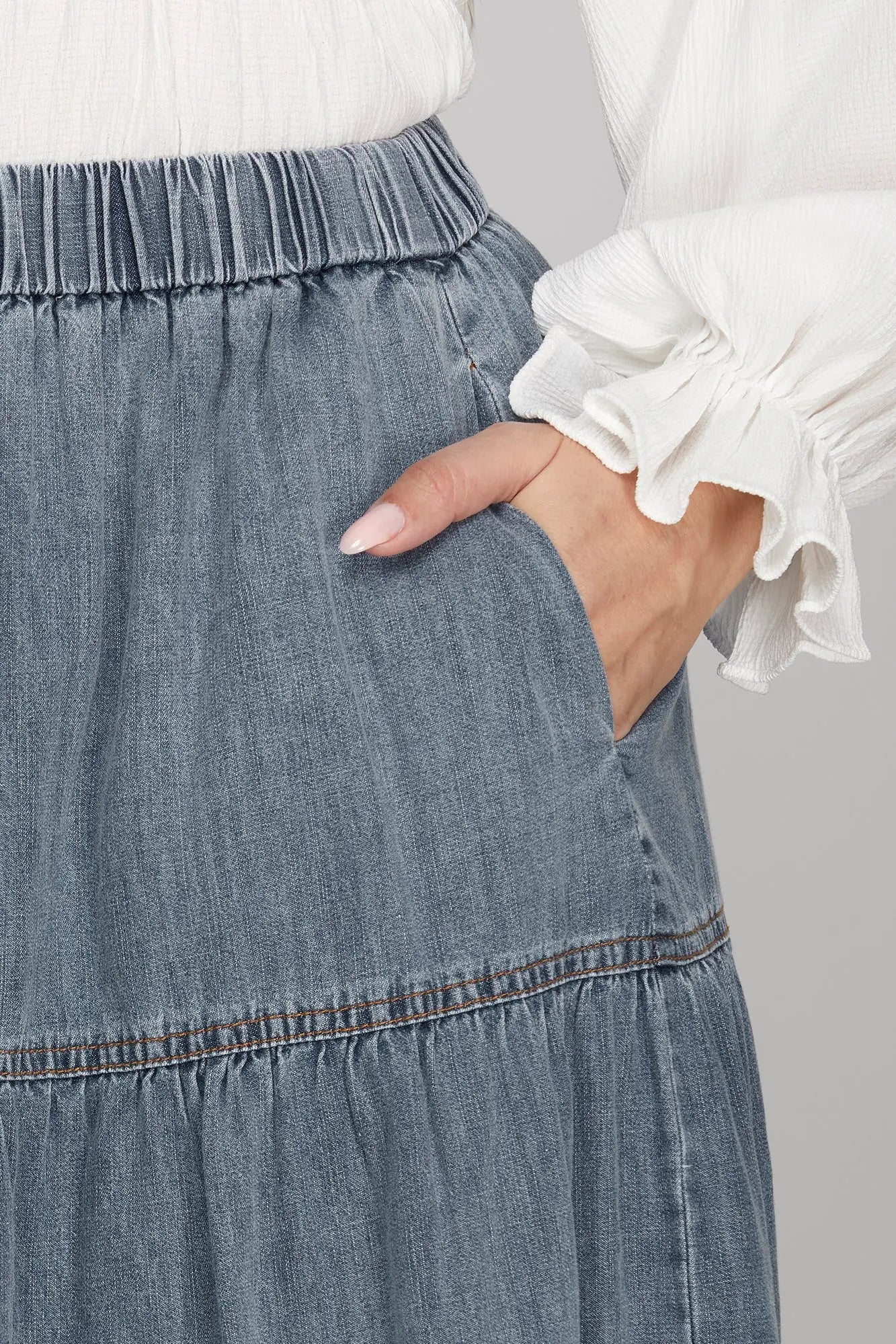 #13 Denim Maxi Skirt