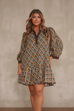 Load image into Gallery viewer, Geometric Print Mini Dress
